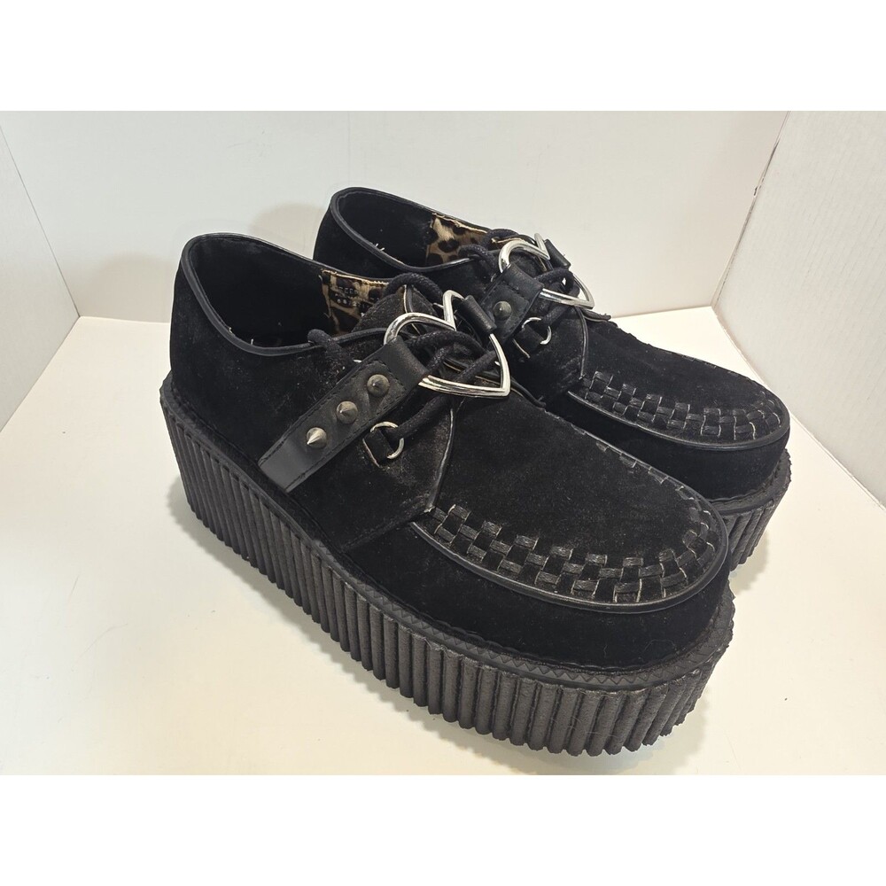 Demonia Creeper 206 Black Suede Platform Shoes Women US 8